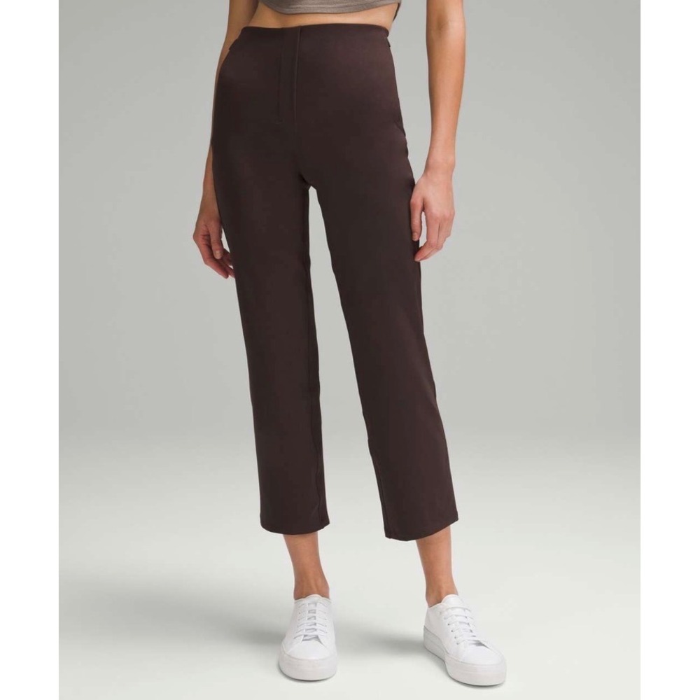 Lululemon Smooth Fit Pull On High Rise Cropped Pants Espresso Brown 8